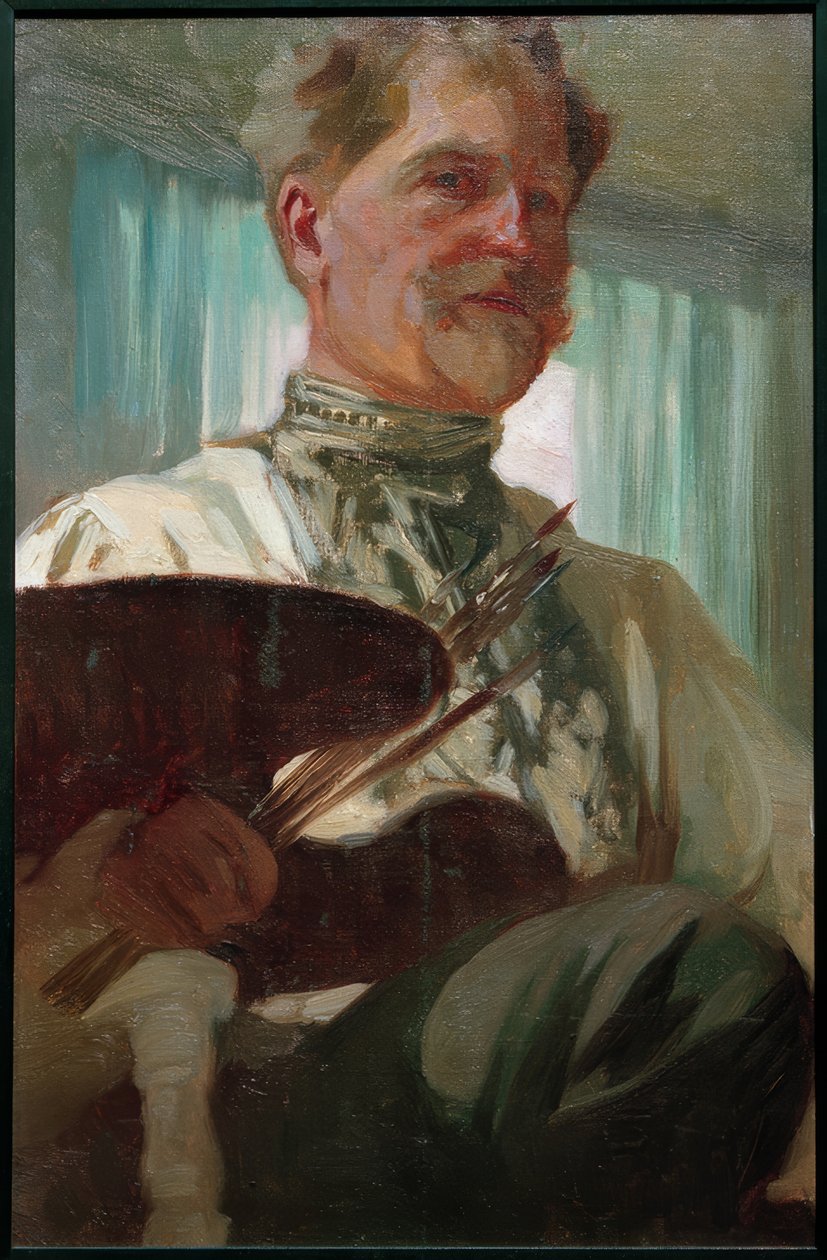 Selvportræt med palet af Alphonse Mucha
