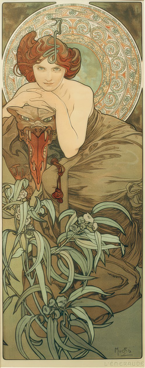 smaragd af Alphonse Mucha