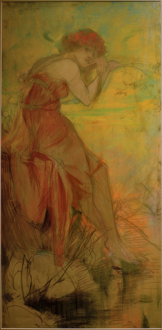 sommer af Alphonse Mucha