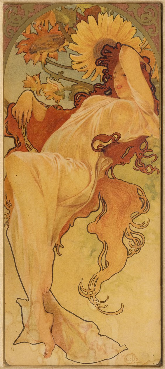 Sommer fra serien Les Saisons, ca. 1900. af Alphonse Mucha