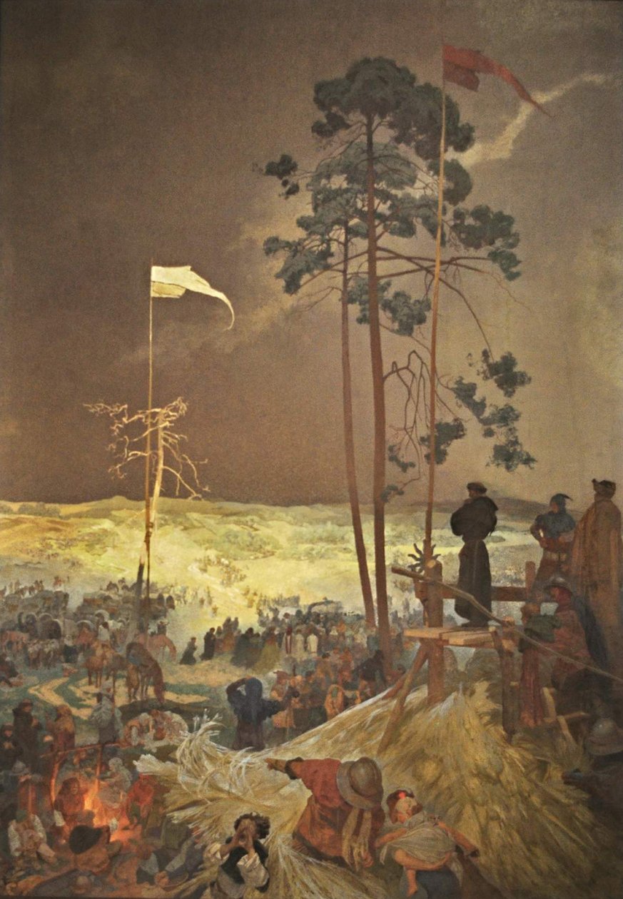Mødet Na Krizkach Cyklusen Det slaviske epos af Alphonse Mucha