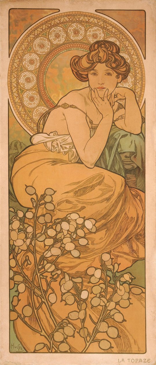 Topaz Fra serien The gems af Alphonse Mucha