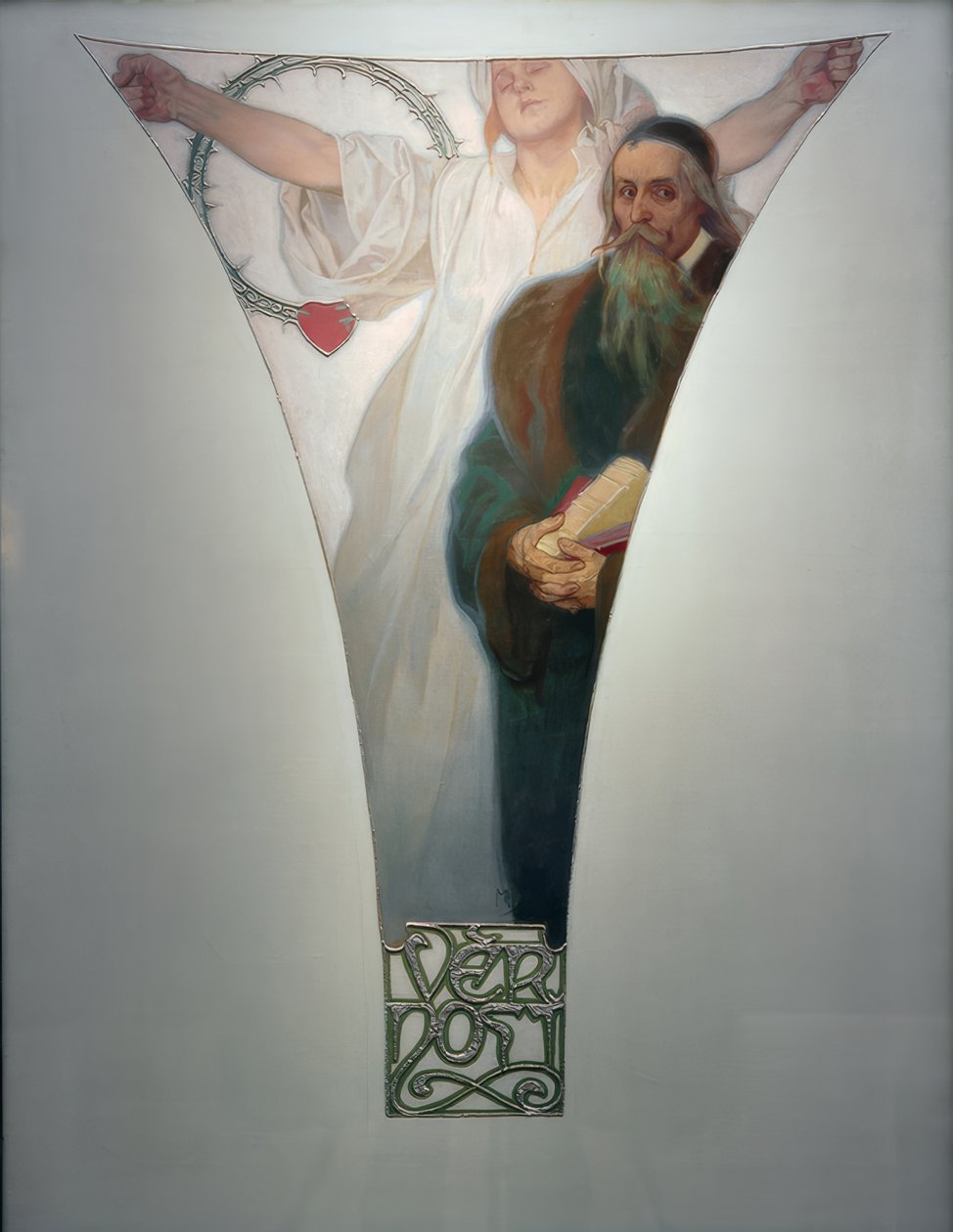 Treue - J.A.Komensky af Alphonse Mucha
