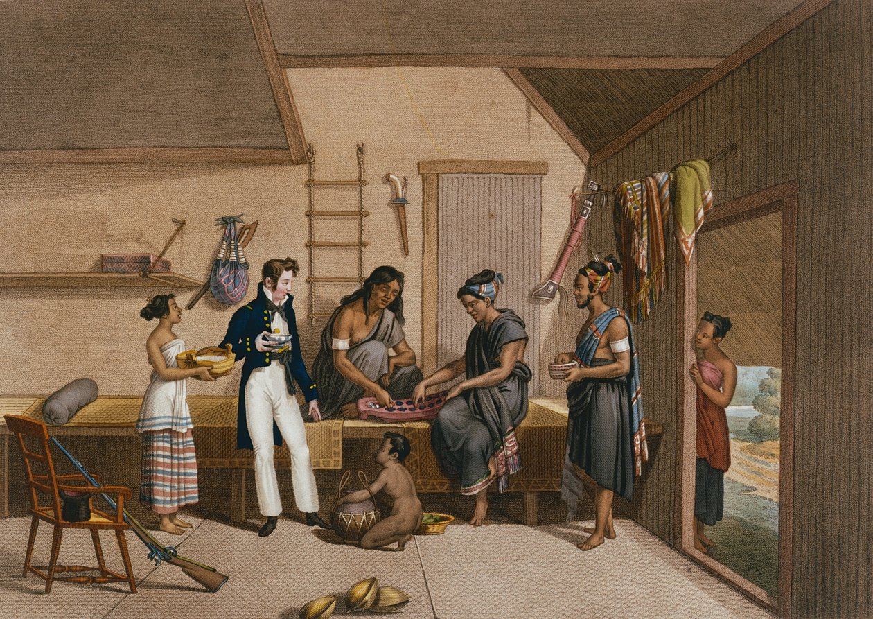 Interiør af et hus i Coupang, Timor, fra 