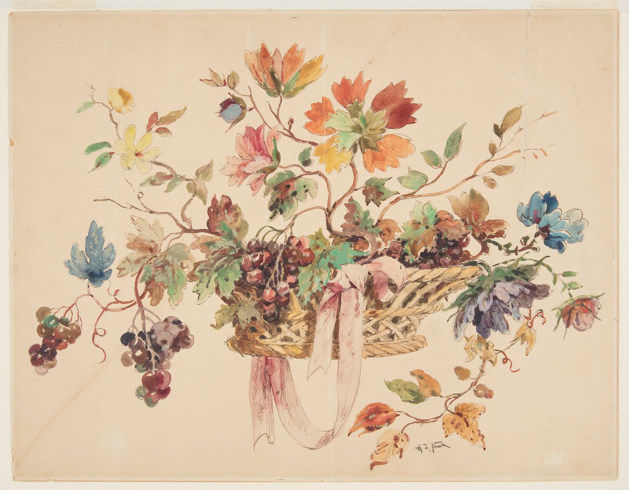 Design til broderi eller gobelin af Alphonse de Neuville
