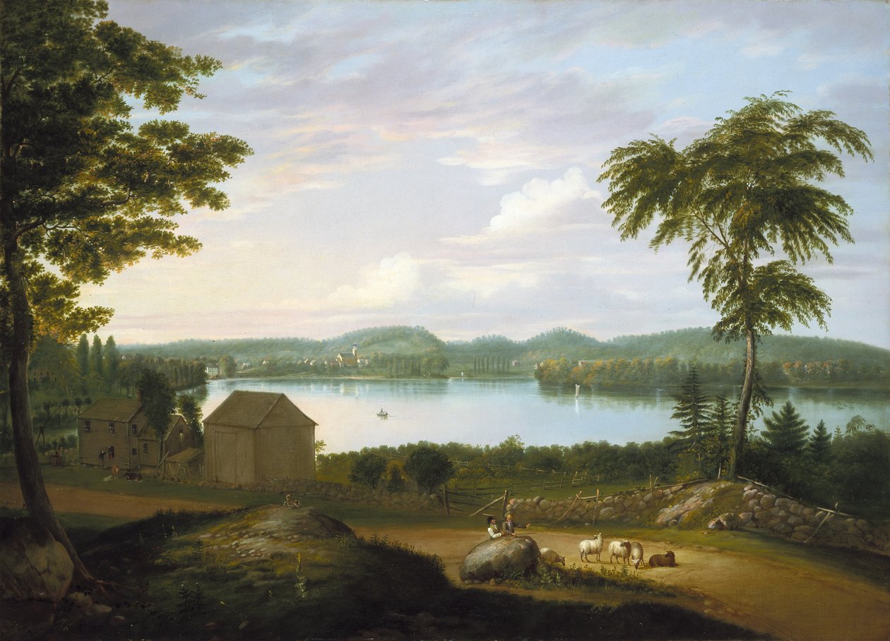 Udsigt over Springfield ved Connecticut-floden, 1819 af Alvan Fisher