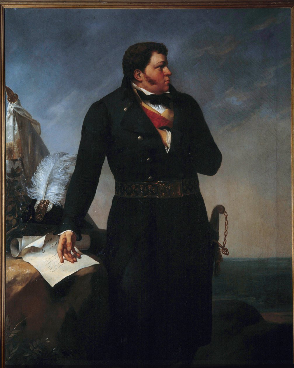 Portræt til fods af Georges Cadoudal (1771-1804). Cadoudal var en chouan-høvding under Vendee-krigene 1793-94. Maleri af Paul Coutan Amable (1792-1837) 1827. Dim. 2,15 X 1,40 m. Cholet, Museum for Kunst og Historie af Amable Paul Coutan