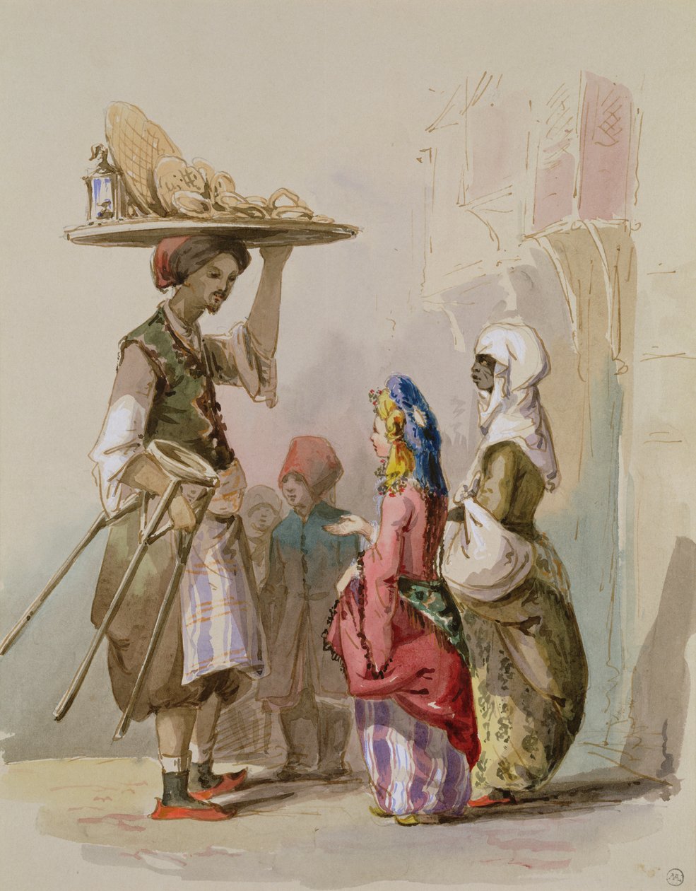 En pottesælger, ca. 1855 af Amadeo Preziosi