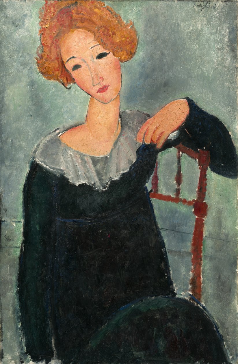 Kvinde med rødt hår, 1917. af Amedeo Modigliani