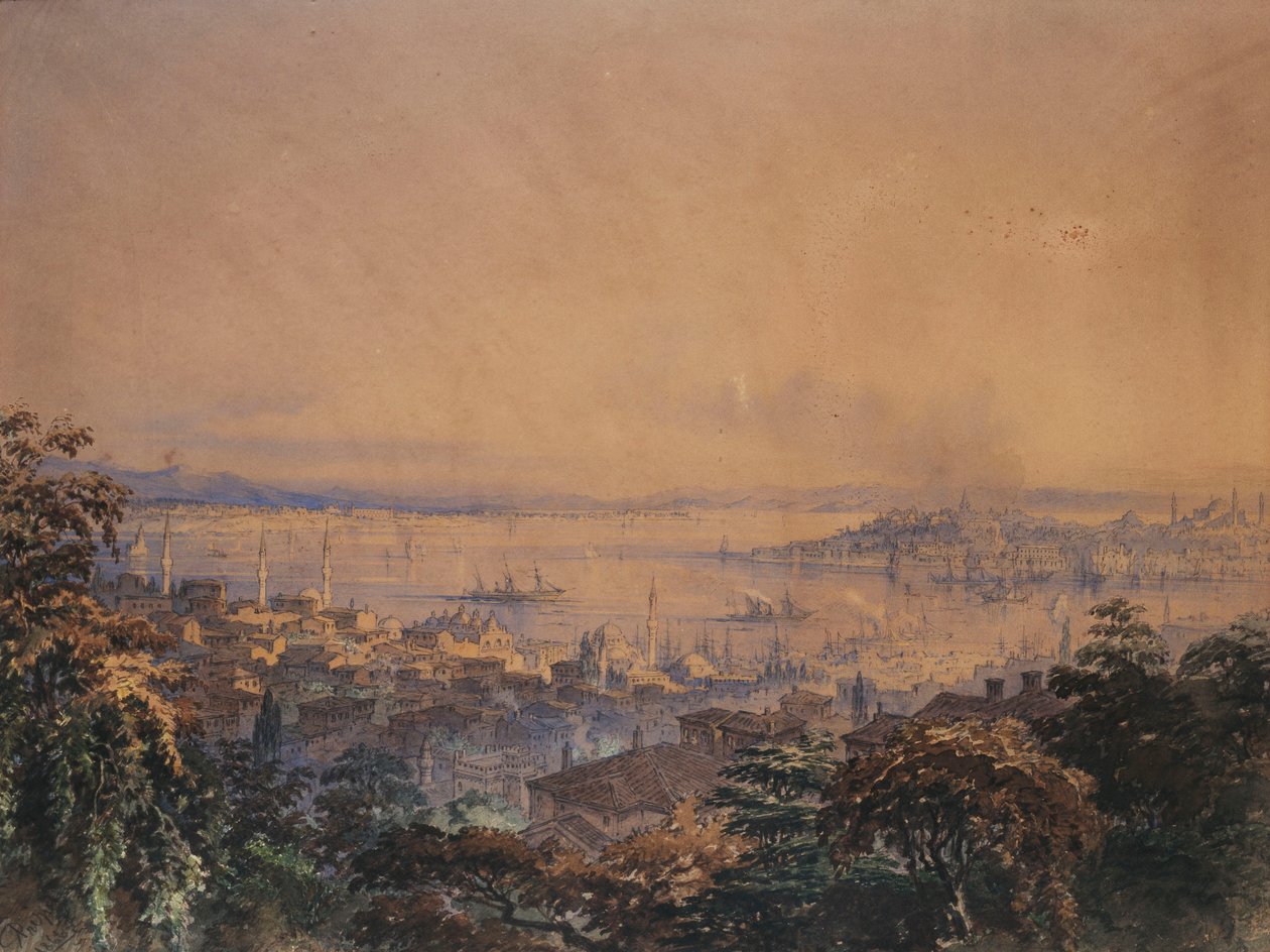 Udsigt over Konstantinopel, 1866 af Amadeo Preziosi