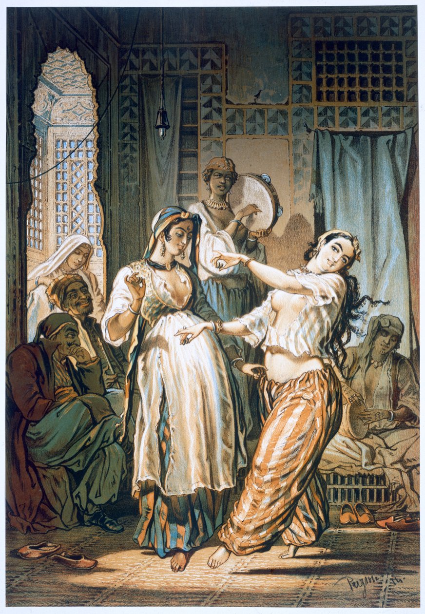 Egyptisk mavedanser, Cairo, 1862 af Amadeo Preziosi
