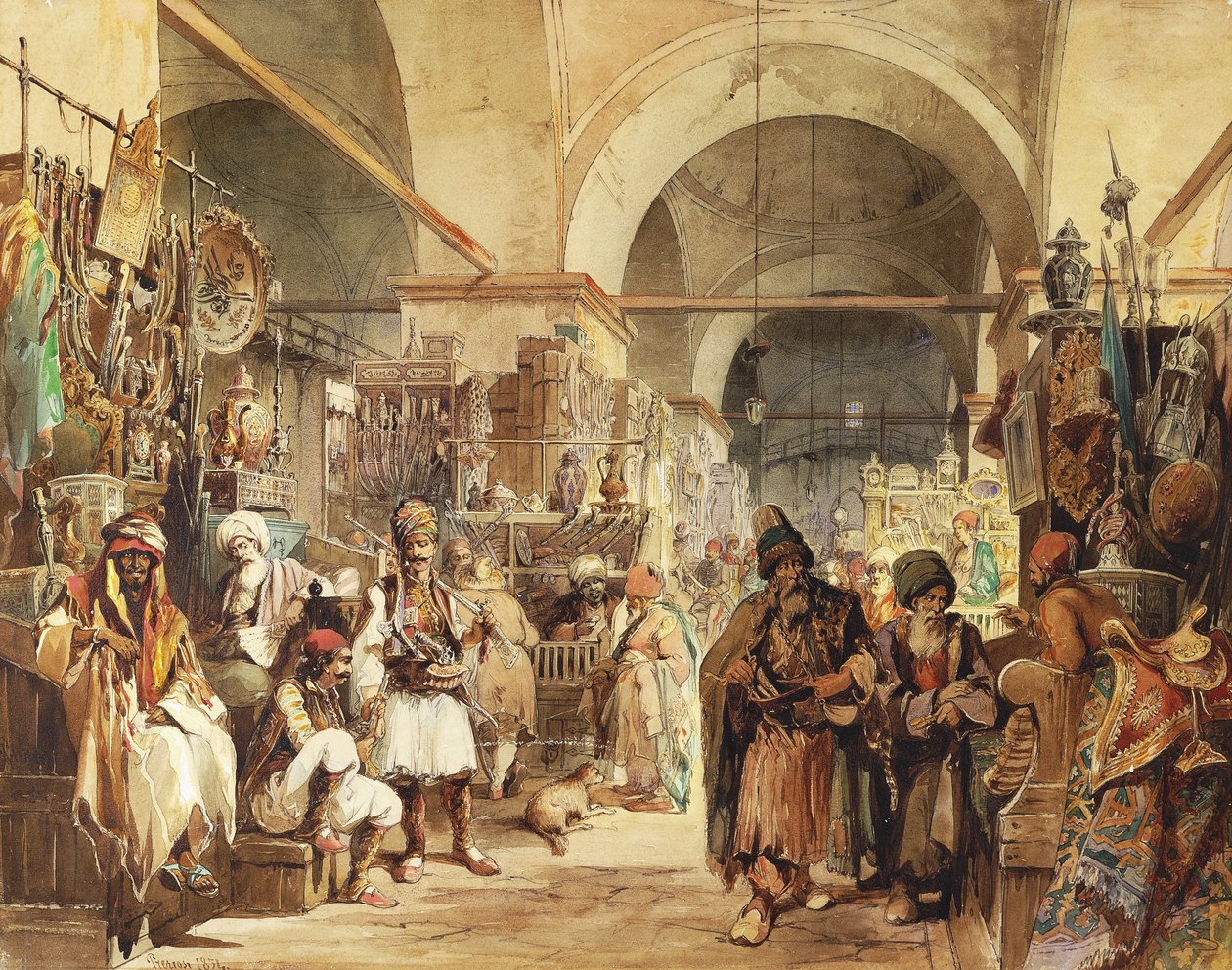 I basaren, 1854 af Amadeo Preziosi