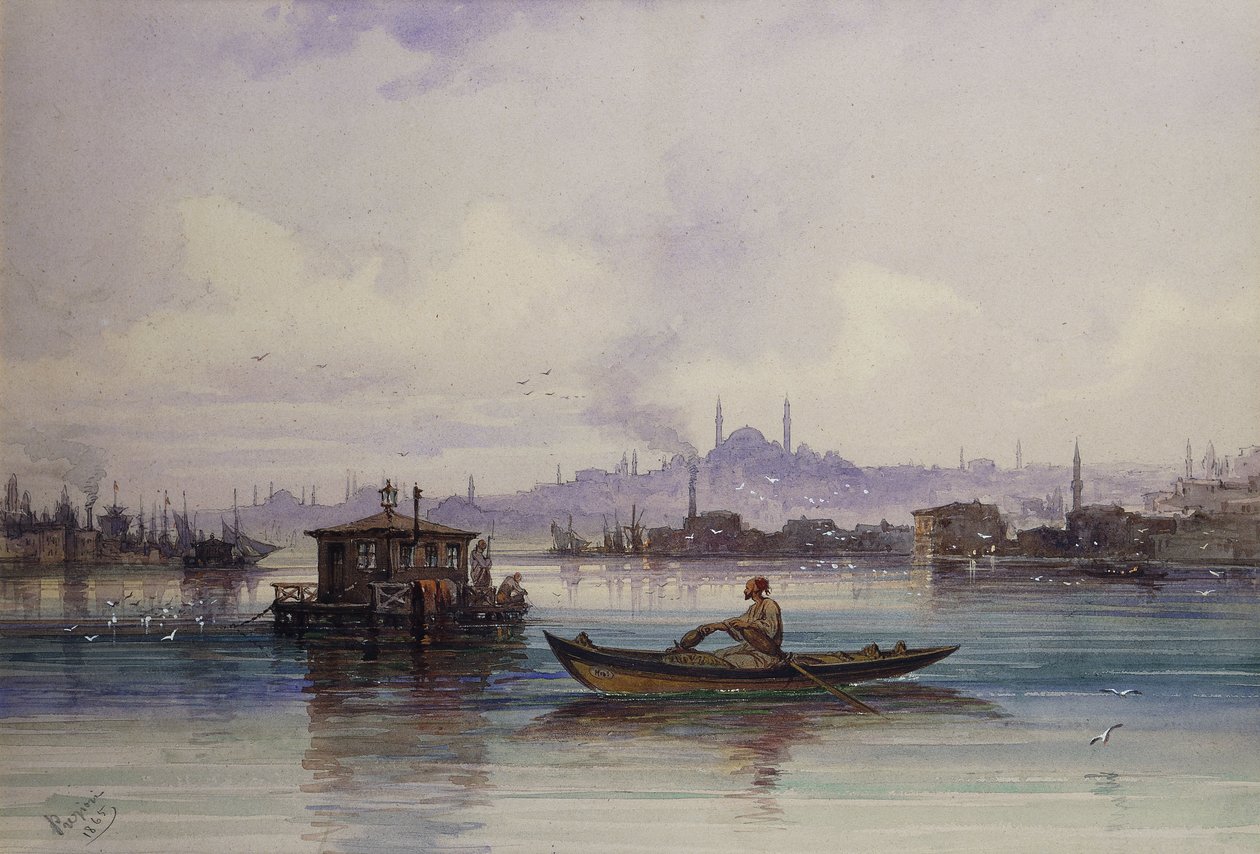 På Bosporus, 1865 af Amadeo Preziosi