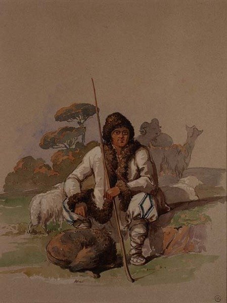 Hyrde, ca. 1855 af Amadeo Preziosi