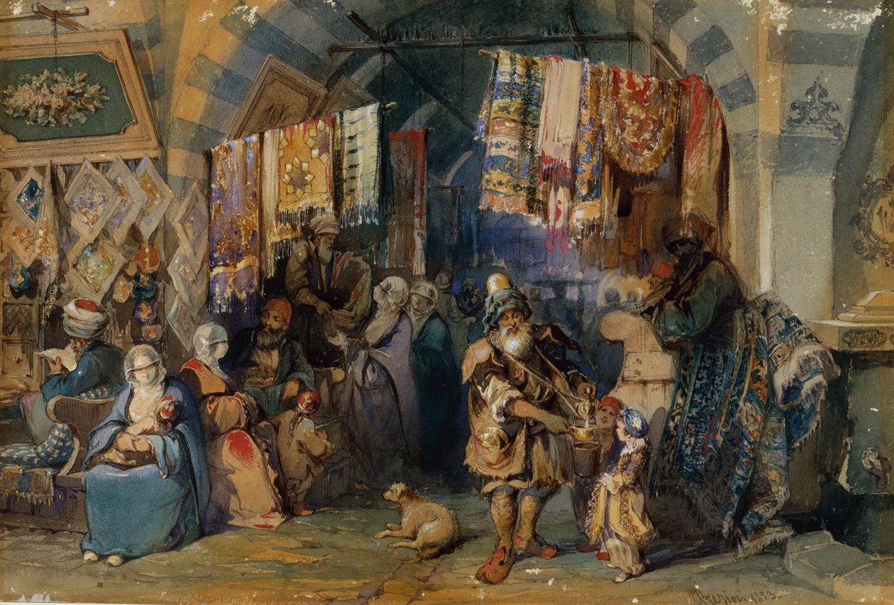 Bazaren, Konstantinopel af Amadeo Preziosi