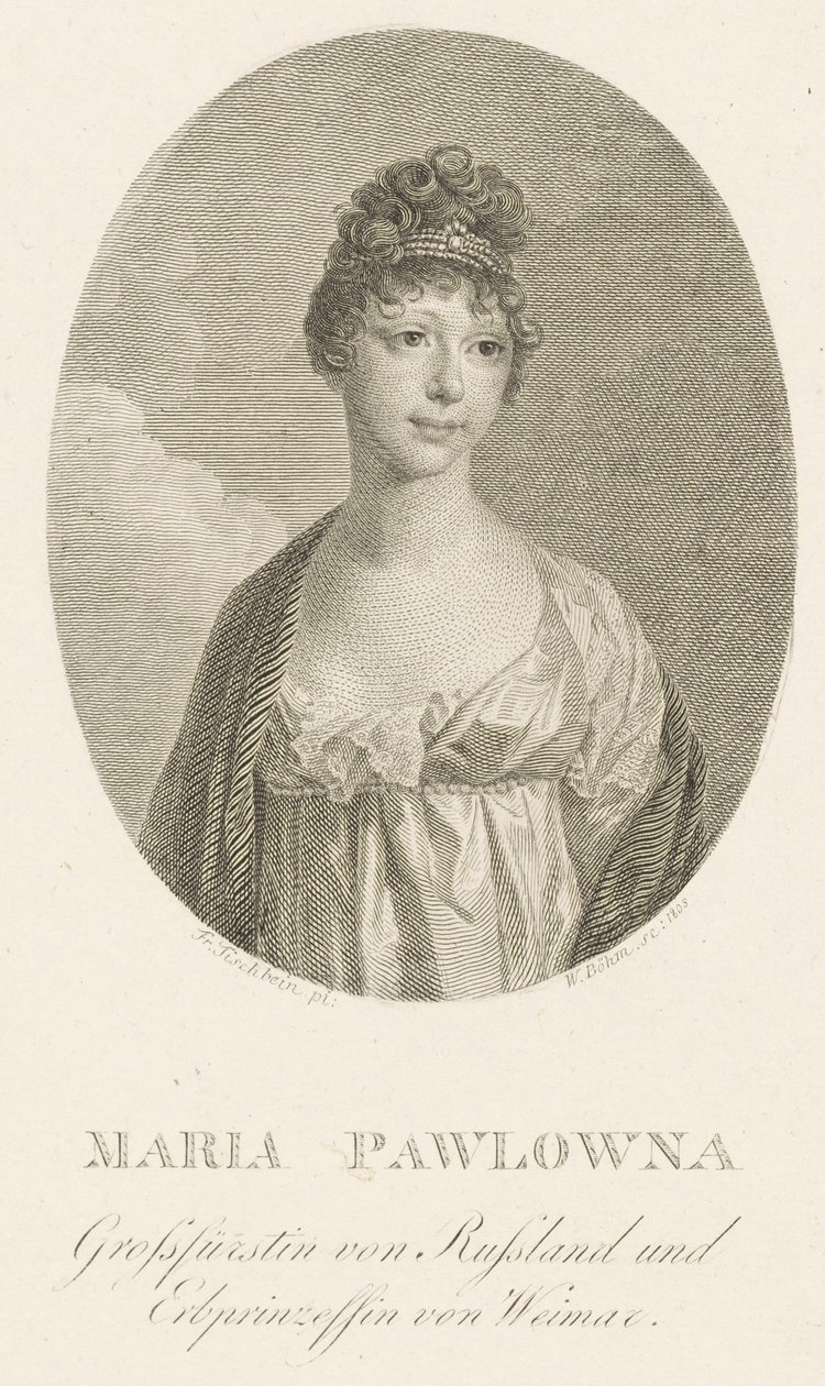 Storhertuginde Maria Pavlovna af Rusland 1786-1859, storhertuginde af Sachsen-Weimar-Eisenach, 1808. af Amadeus Wenzel Boehm