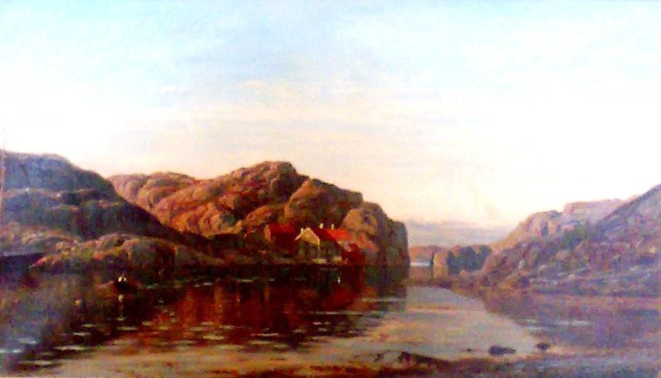 Morgen ved Ny-HellesundMorning at Ny Hellesund, Southern Norway af Amaldus Nielsen