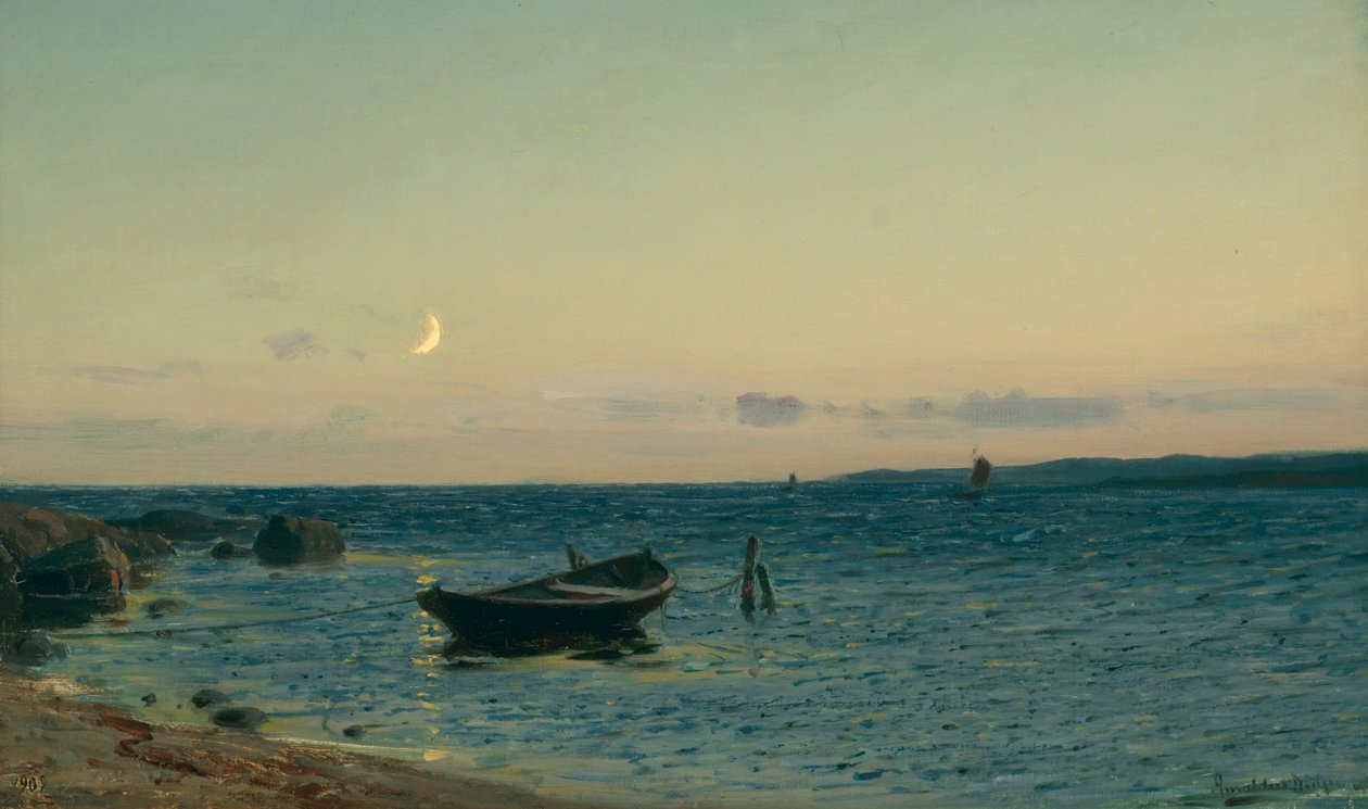 Norsk:  Aften ved havet Aften ved havet af Amaldus Nielsen