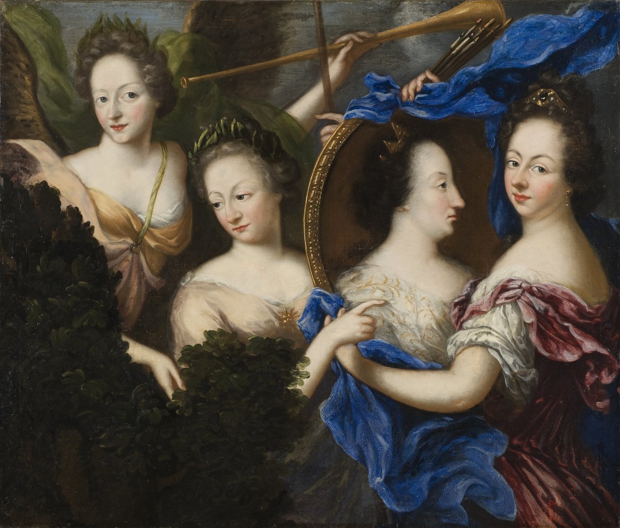 Allegori med selvportræt og profilportræt af Ulrika Eleonore, Dronning af Sverige Finland - Allegori med selvportræt og profilportræt af Ulrika Eleonora den ældre (1656-1693), af Koenigsmarck, Amalia Wilhelmina von (1663-1740). olie på lærred af Amalia Wilhelmina von Konigsmarck