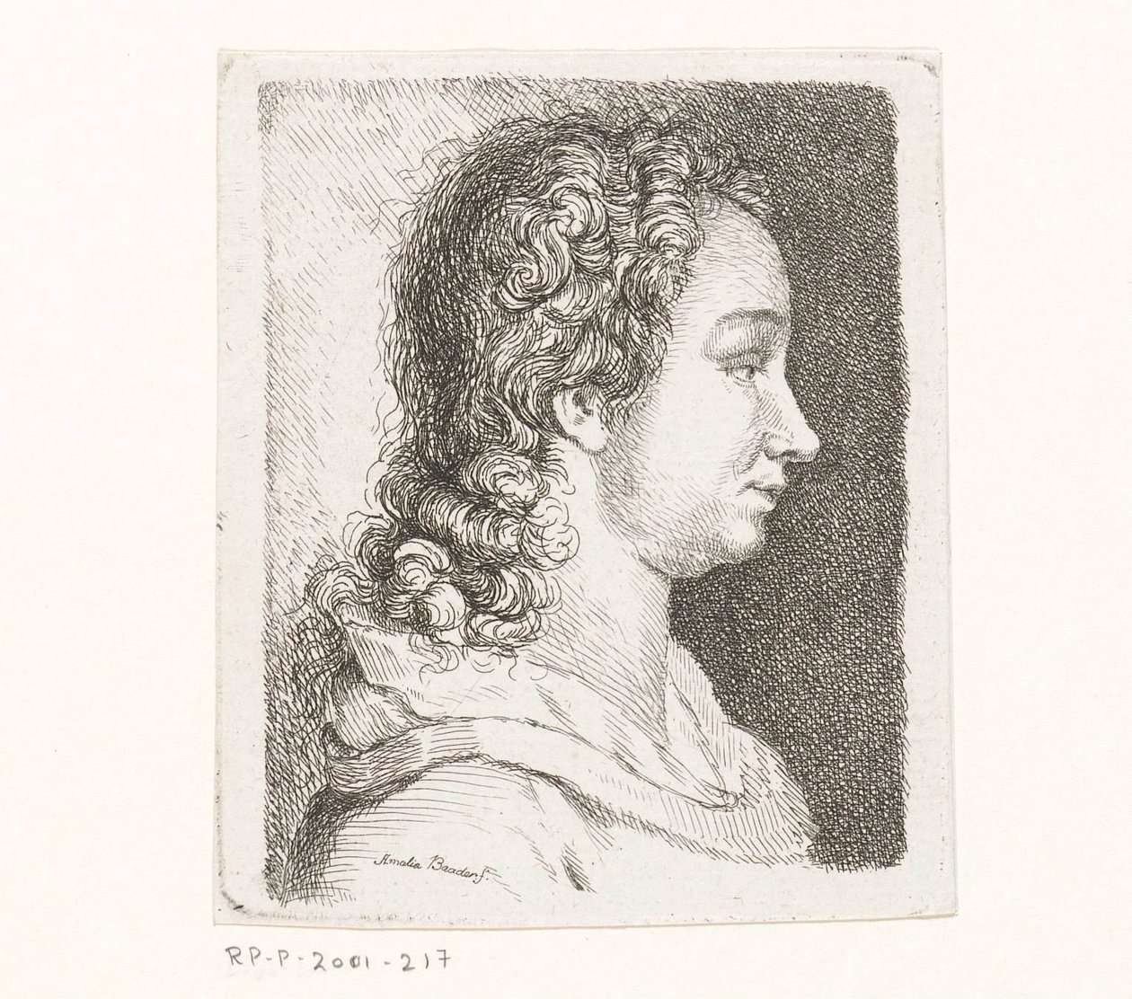 Portræt af konen til kunstneren Georg Friedrich Schmidt af Amalie Baader