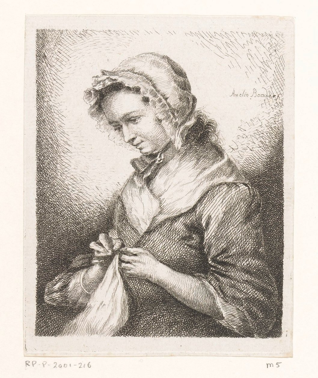 Portræt af kunstneren Georg Friedrich Schmidts kone, syning af Amalie Baader