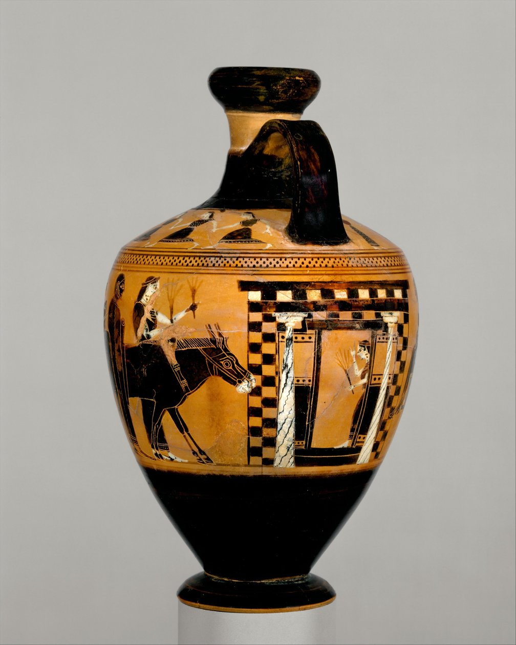 Terracotta lekythos, ca. 550-530 f.Kr. (terracotta) af Amasis Painter