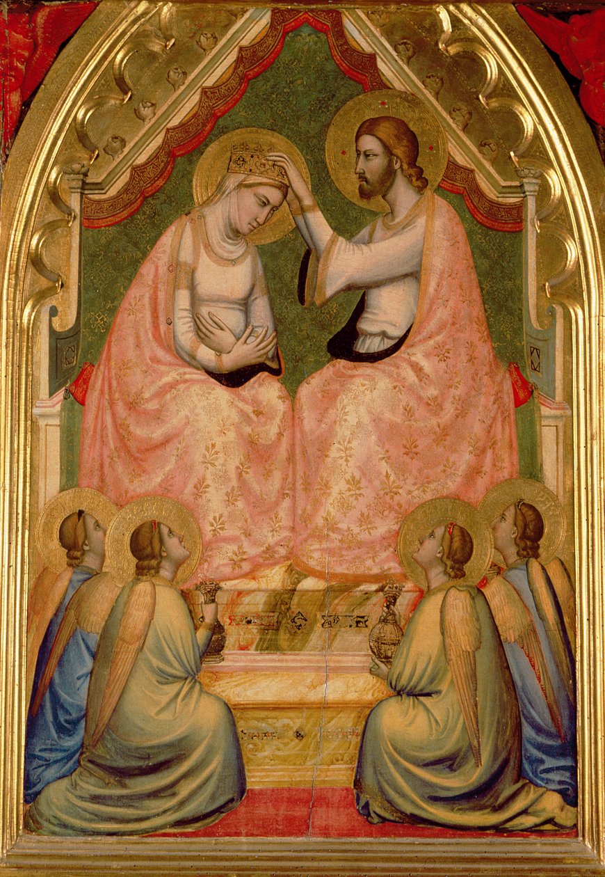 The Coronation of the Virgin Polyptych (midterpanel) (se også 66540-66551) af Ambrogio Bondone Giotto