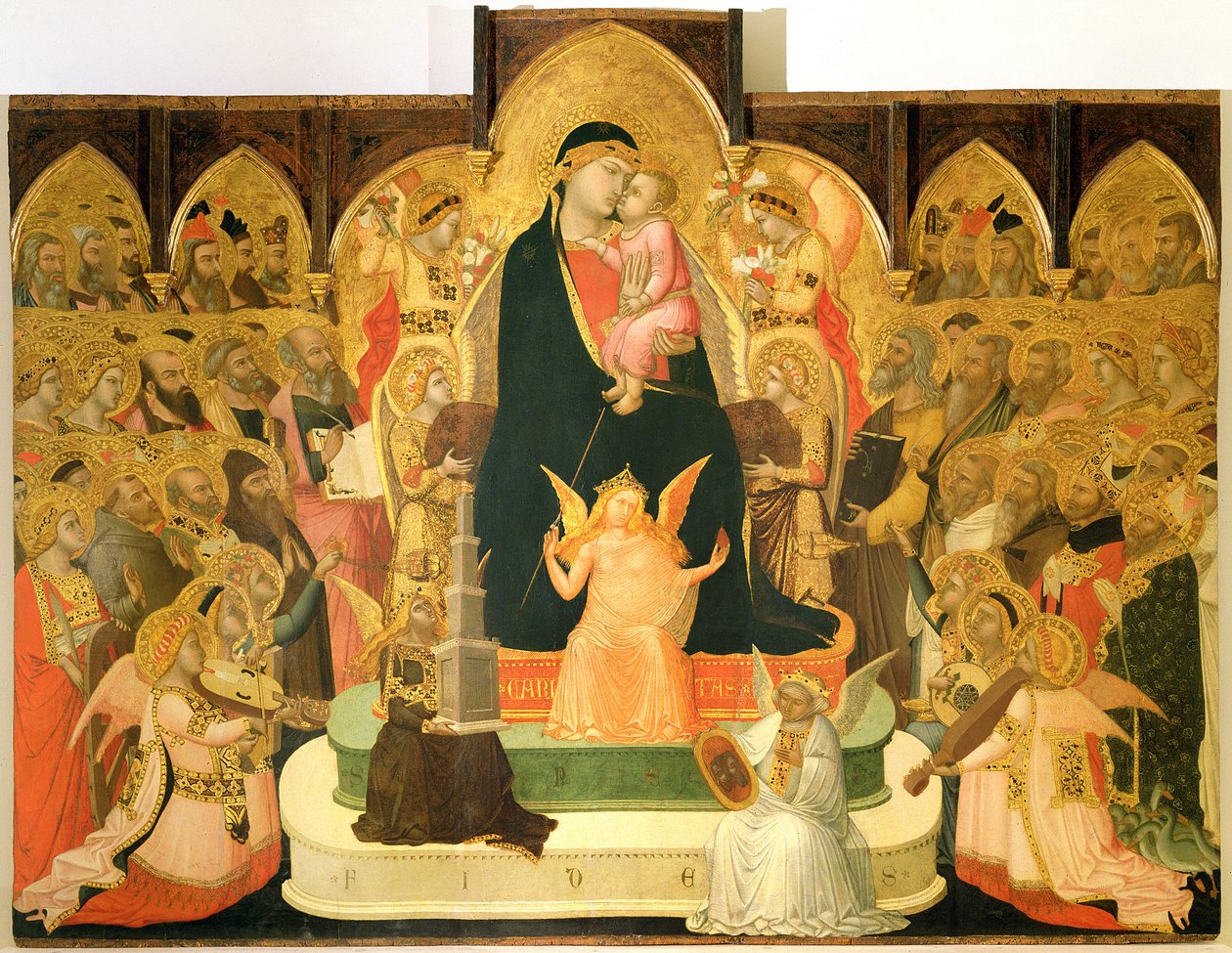Maesta (tempera og guld på panel) af Ambrogio Lorenzetti