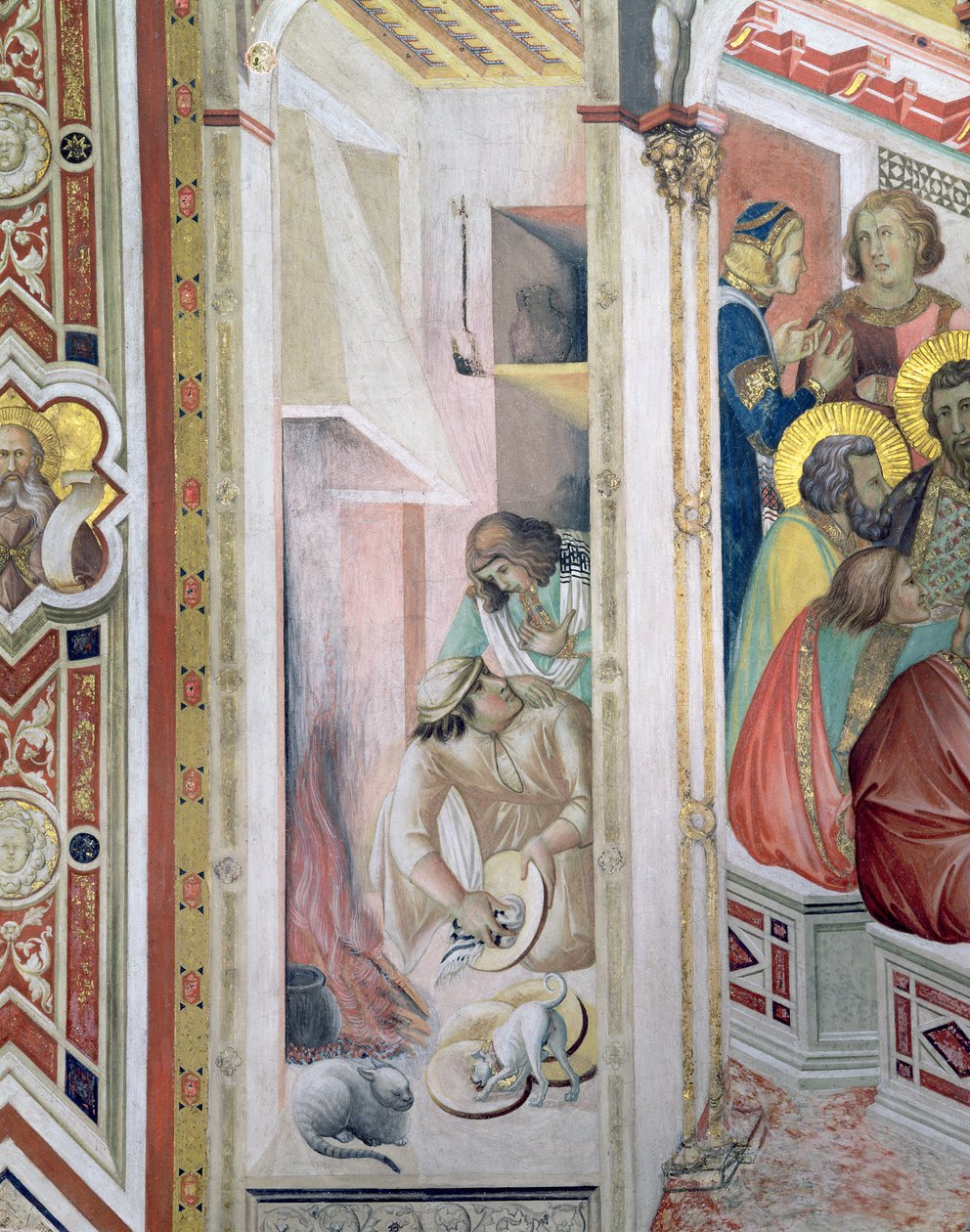 Den sidste nadver, detalje af ildstedet, 1325 (detalje af 182061) af Ambrogio Lorenzetti