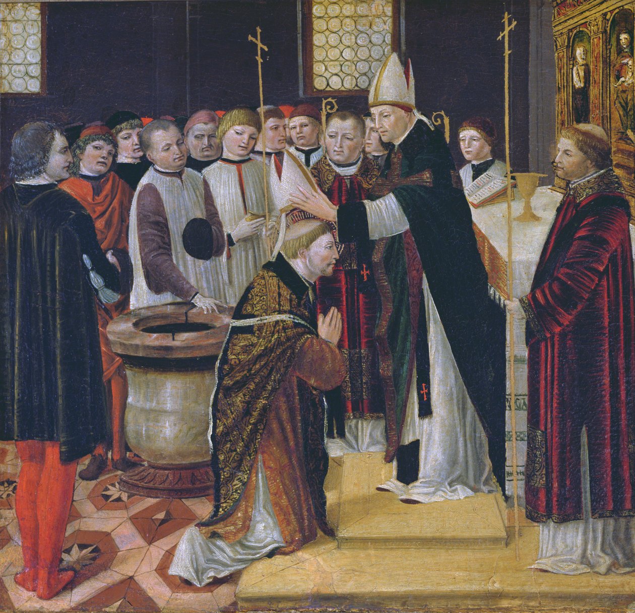 Ordination af St. Augustin (tempera på panel) af Ambrogio da Fossano