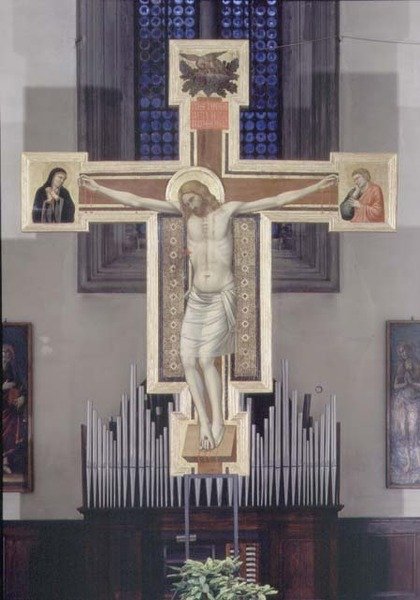 Korsfæstelse (panel) af Ambrogio Bondone (workshop) Giotto