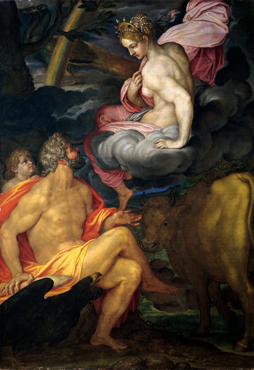 Jupiter, Juno og Io, af Ambrogio Figino, olie på lærred, 211x145 cm af Ambrogio Giovanni Figino