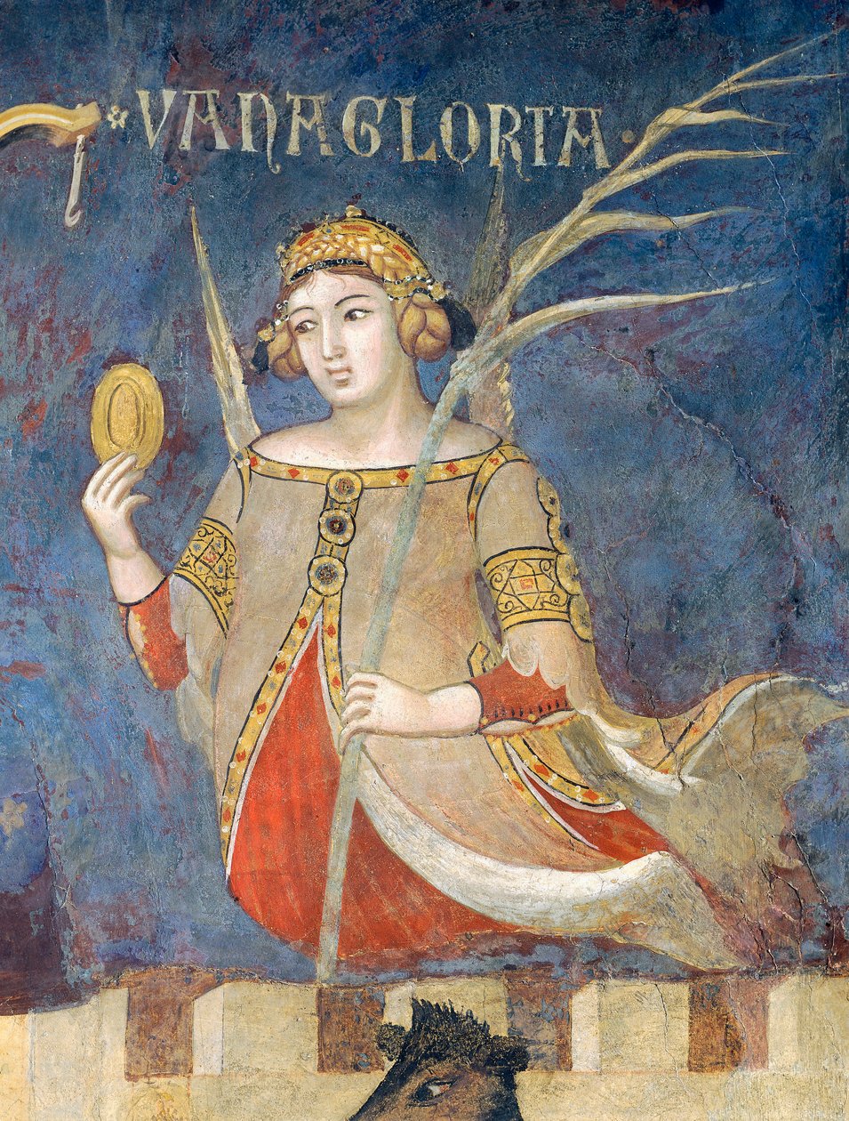 Allegori om dårlig regering, forfængelighed, detaljer fra allegori og virkninger af god og dårlig regering i by og land af Ambrogio Lorenzetti