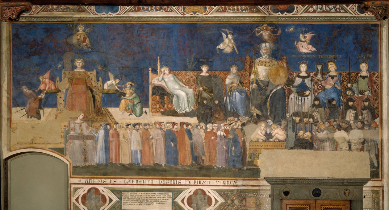 Allegory of Good Government af Ambrogio Lorenzetti