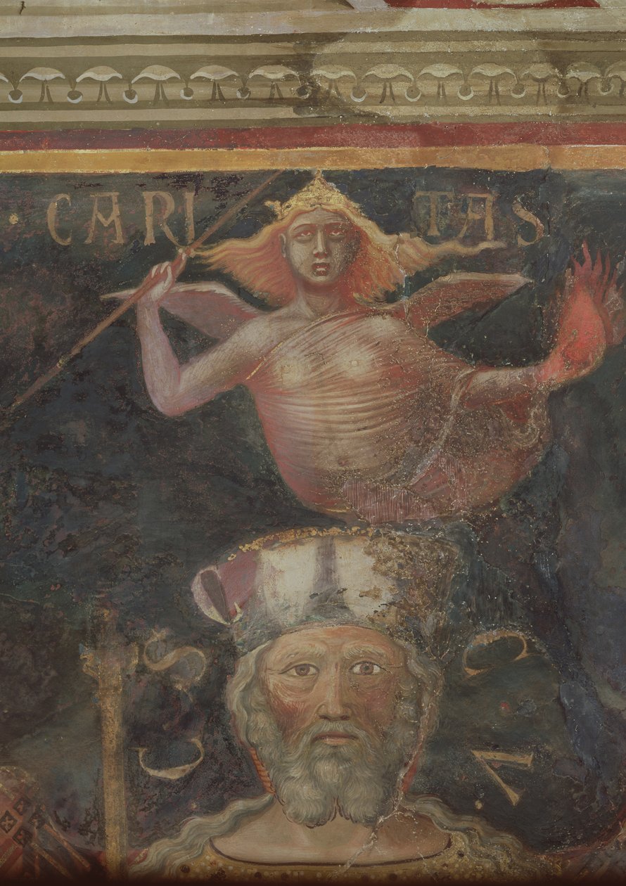 Allegori om god regering, detaljer om velgørenhed og lederen af god regering, 1338-40 af Ambrogio Lorenzetti