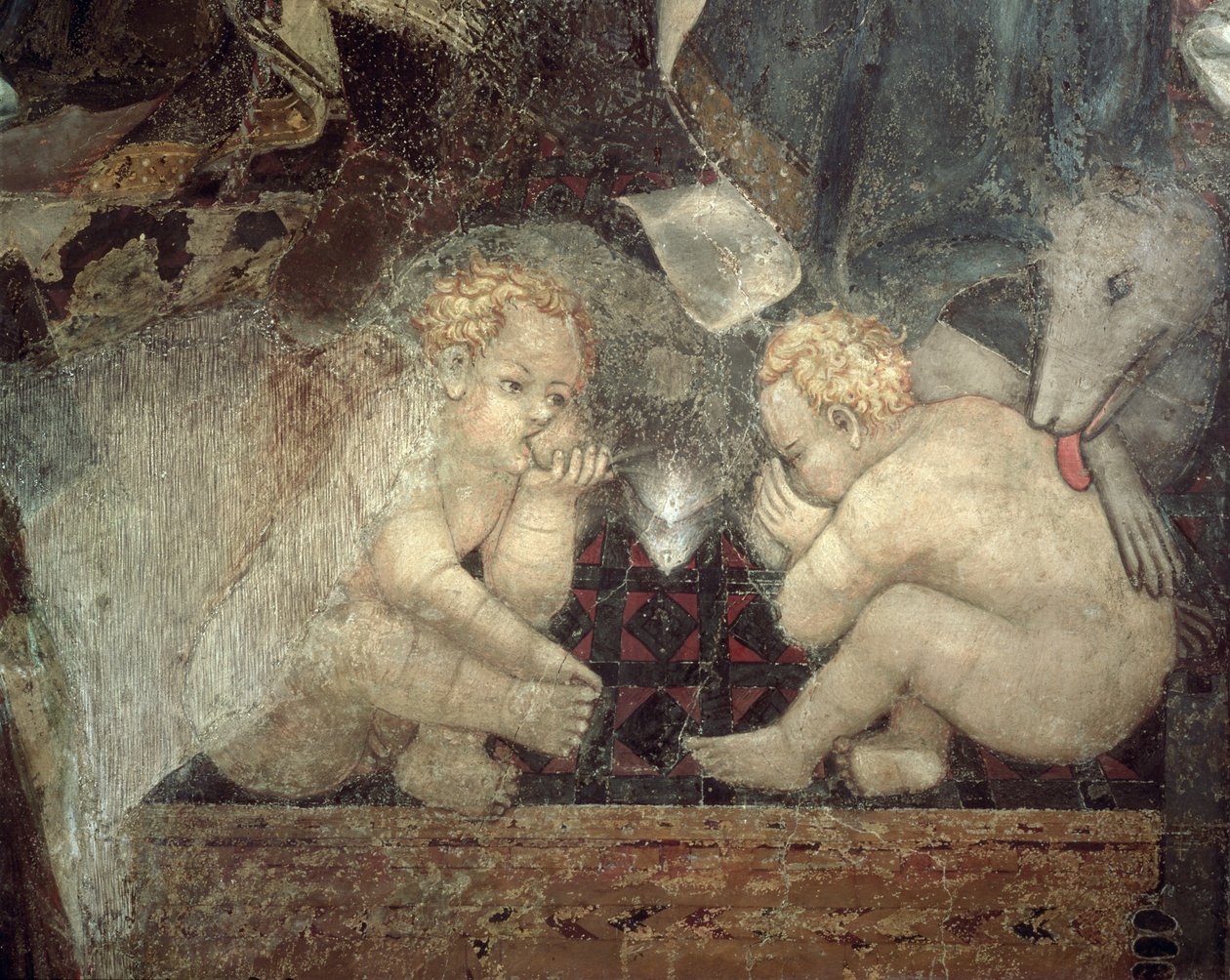 Allegori om god regering, detalje af Romulus og Remus, 1338-40 af Ambrogio Lorenzetti