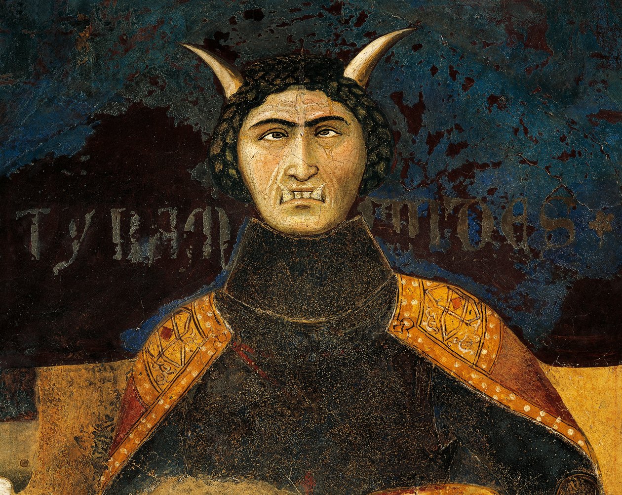 Allegori om dårlig regering, tyranni, detaljer fra Allegori og virkninger af god og dårlig regering i by og land af Ambrogio Lorenzetti