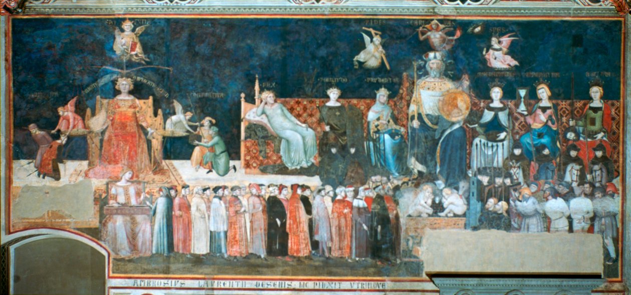 Allegori om den gode regering, 1338-1340 af Ambrogio Lorenzetti