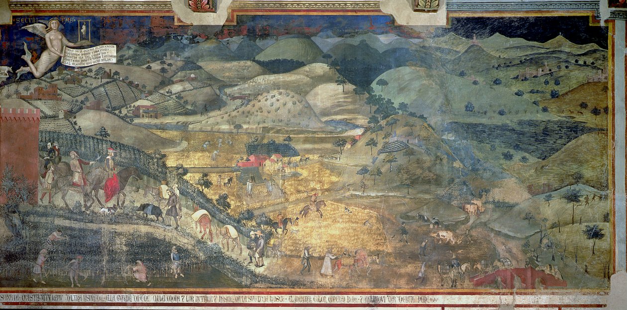 Virkninger af godt styre på landet, 1388-40 af Ambrogio Lorenzetti
