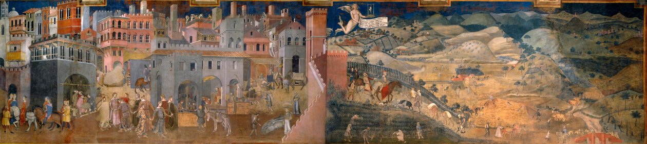 Virkningerne af god og dårlig regering i by og land. Detaljer om virkningerne af god regering i by og land. af Ambrogio Lorenzetti