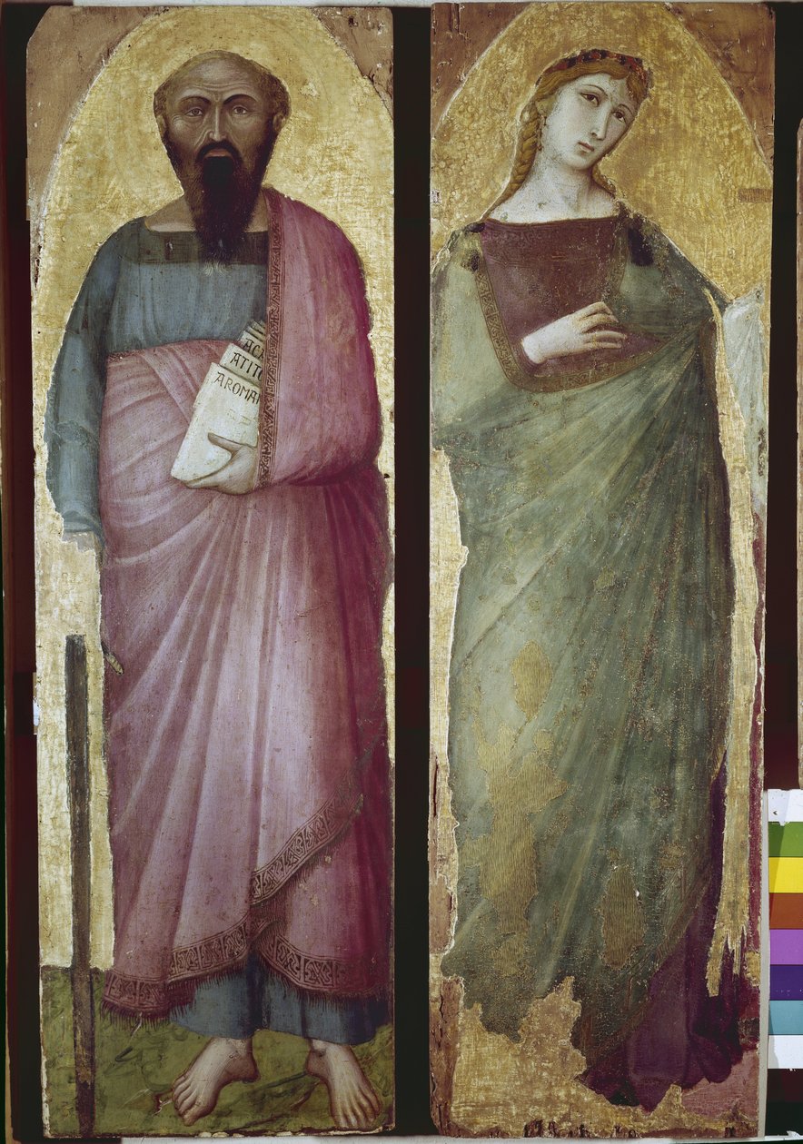 Saint Paul og et helligt martyrium, detalje af en polyptisk (tempera på træ af Ambrogio Lorenzetti