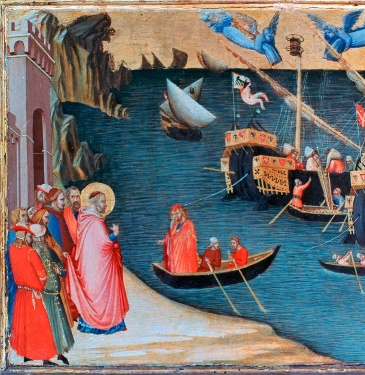 St Nicholas redder Mira fra hungersnød, c1327-1332 af Ambrogio Lorenzetti