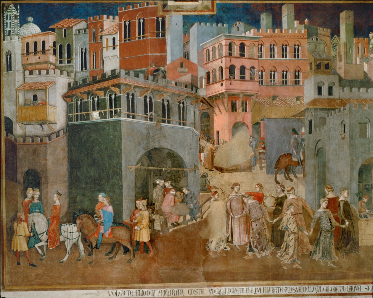 Den gode regerings velsignelser (fresko) af Ambrogio Lorenzetti