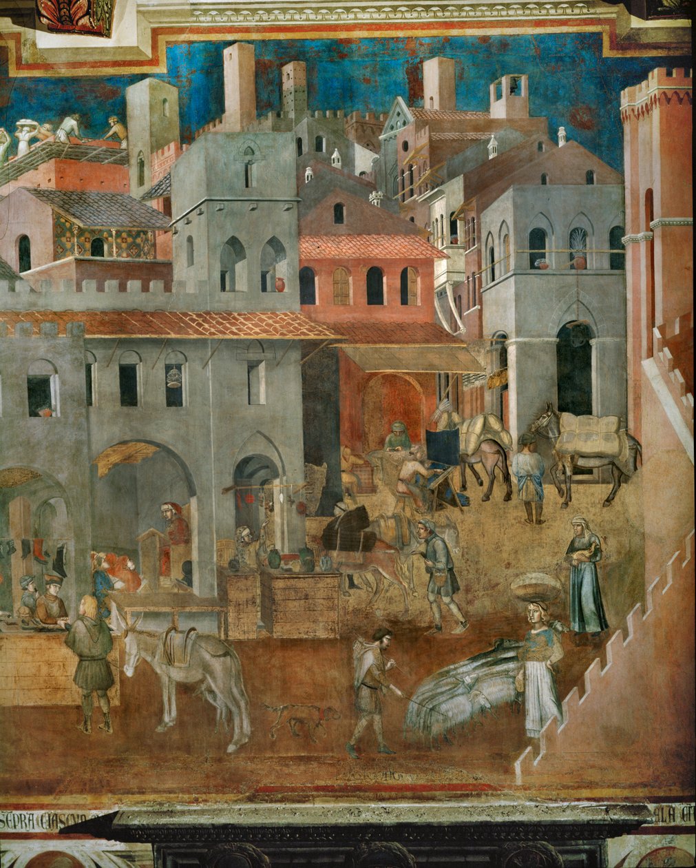 Den gode regerings velsignelser (fresko) af Ambrogio Lorenzetti