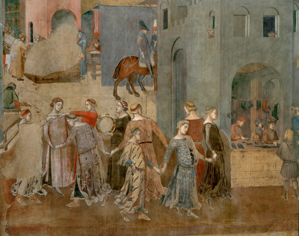 Den gode regerings velsignelser (fresko) af Ambrogio Lorenzetti