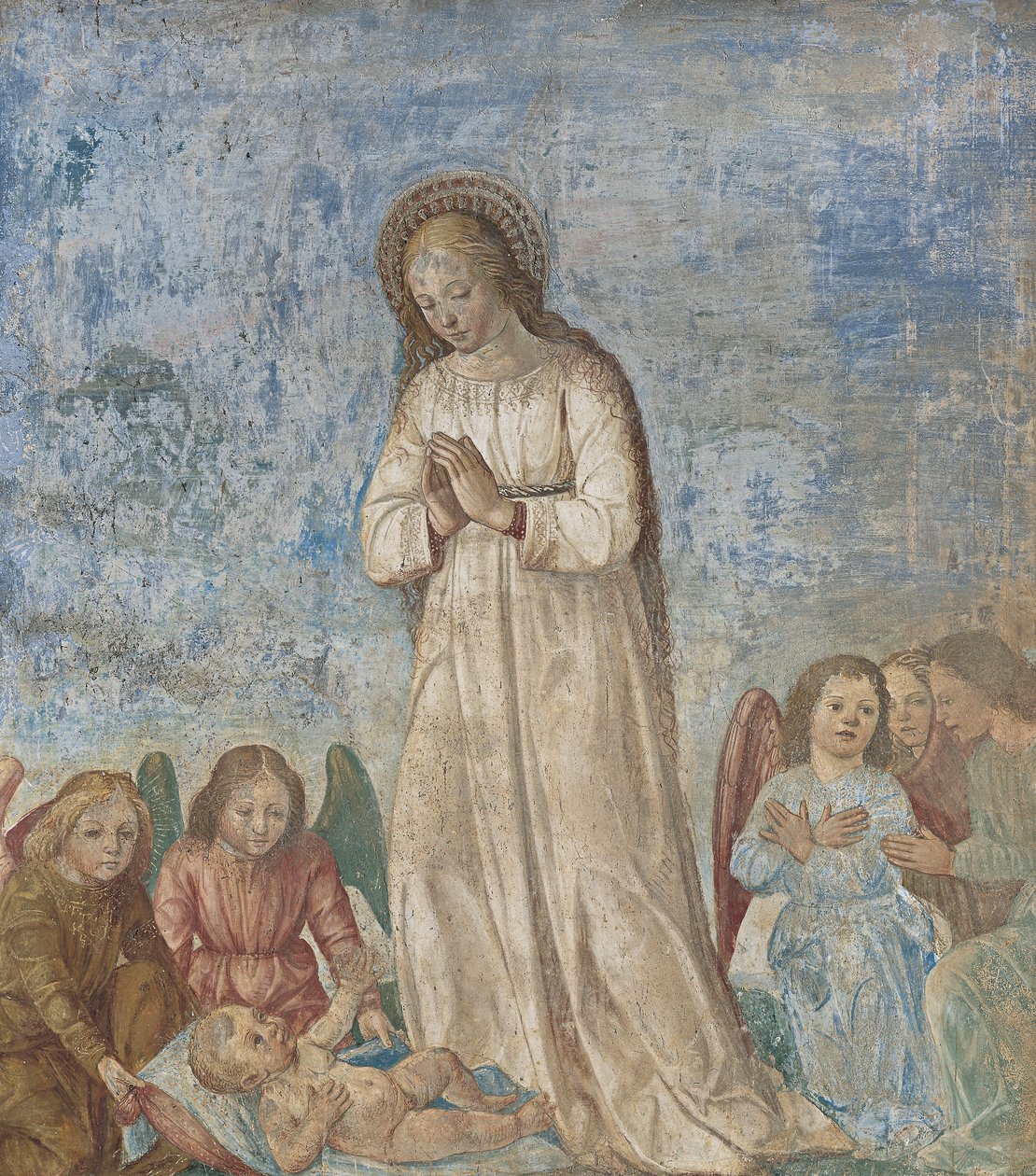 Jomfru og engle i tilbedelse, 1500-22 af Ambrogio da Fossano