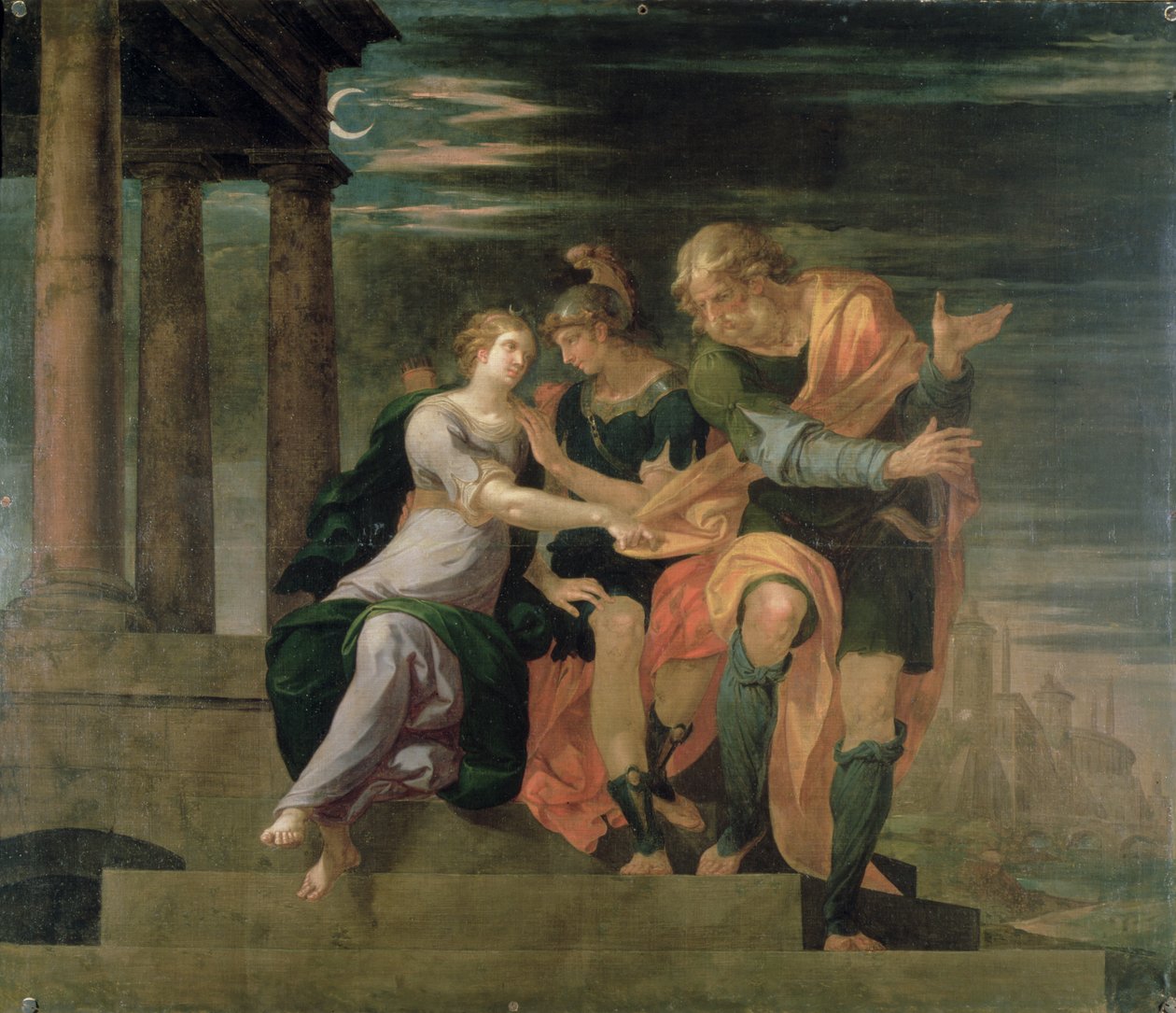 Mødet mellem Theagenes og Chariclea, fra Salonen Louis XIII af Ambroise Dubois