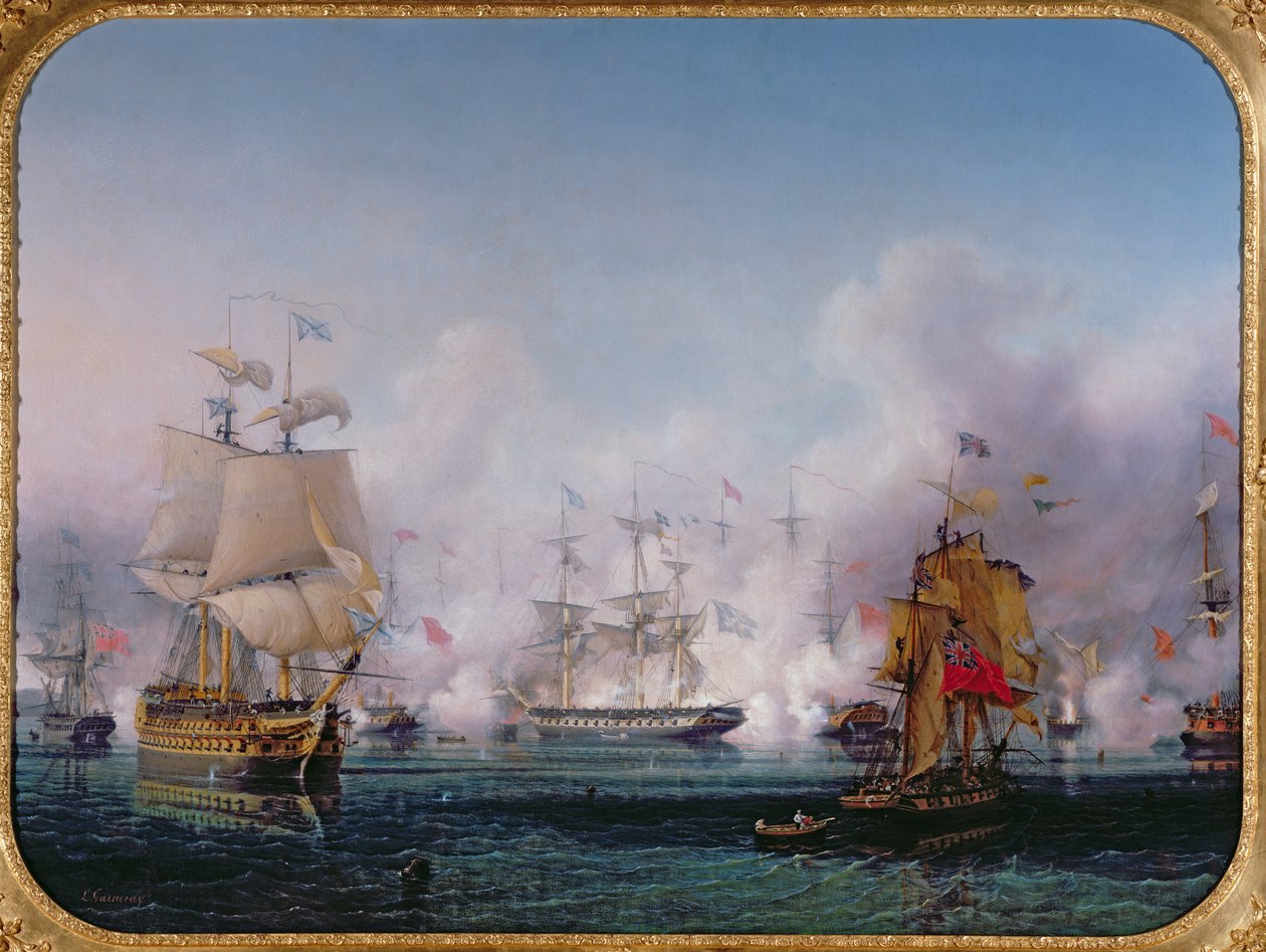 Episode af slaget ved Navarino, 20. oktober 1827, ca. 1853 af Ambroise Louis Garneray