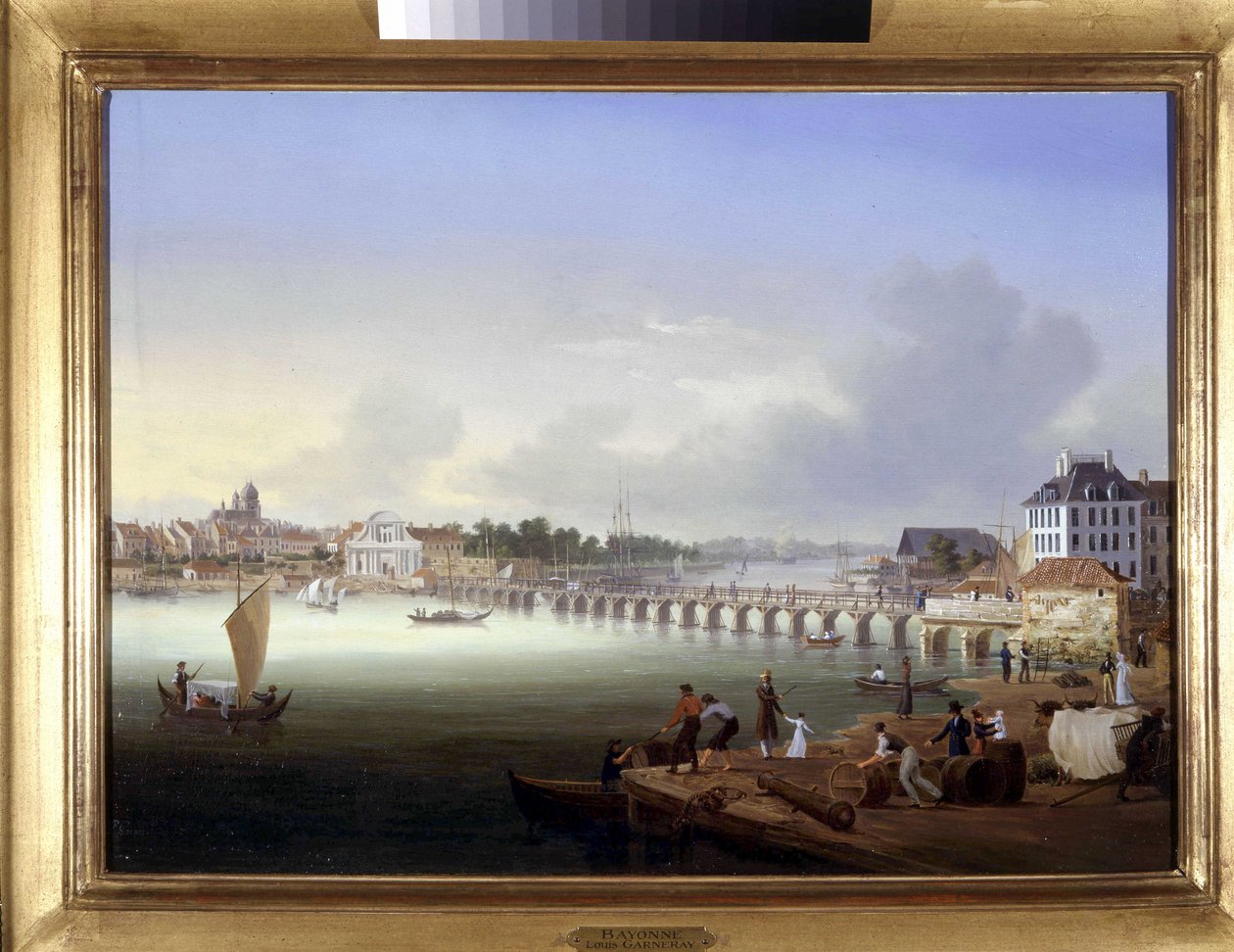 Bayonne af Louis Garneray, sd. c. 1820, Olie paa Lærred, H. 0,330; L. 0,460. af Ambroise Louis Garneray