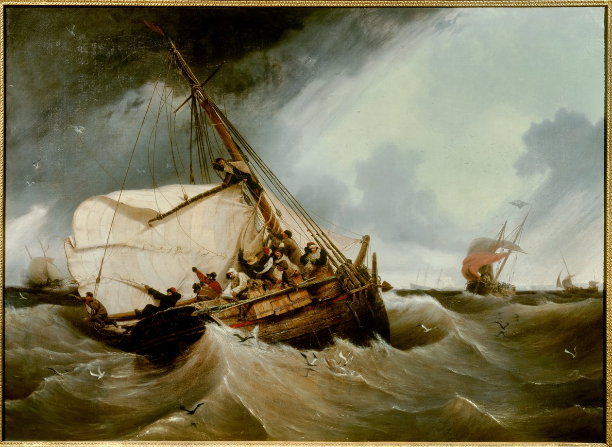 Fiske efter torsk Maleri af Ambroise Louis Garneray (1783-1857) 1832 Søn. 1,26x1,75 m Rouen, musee des Beaux Arts af Ambroise Louis Garneray